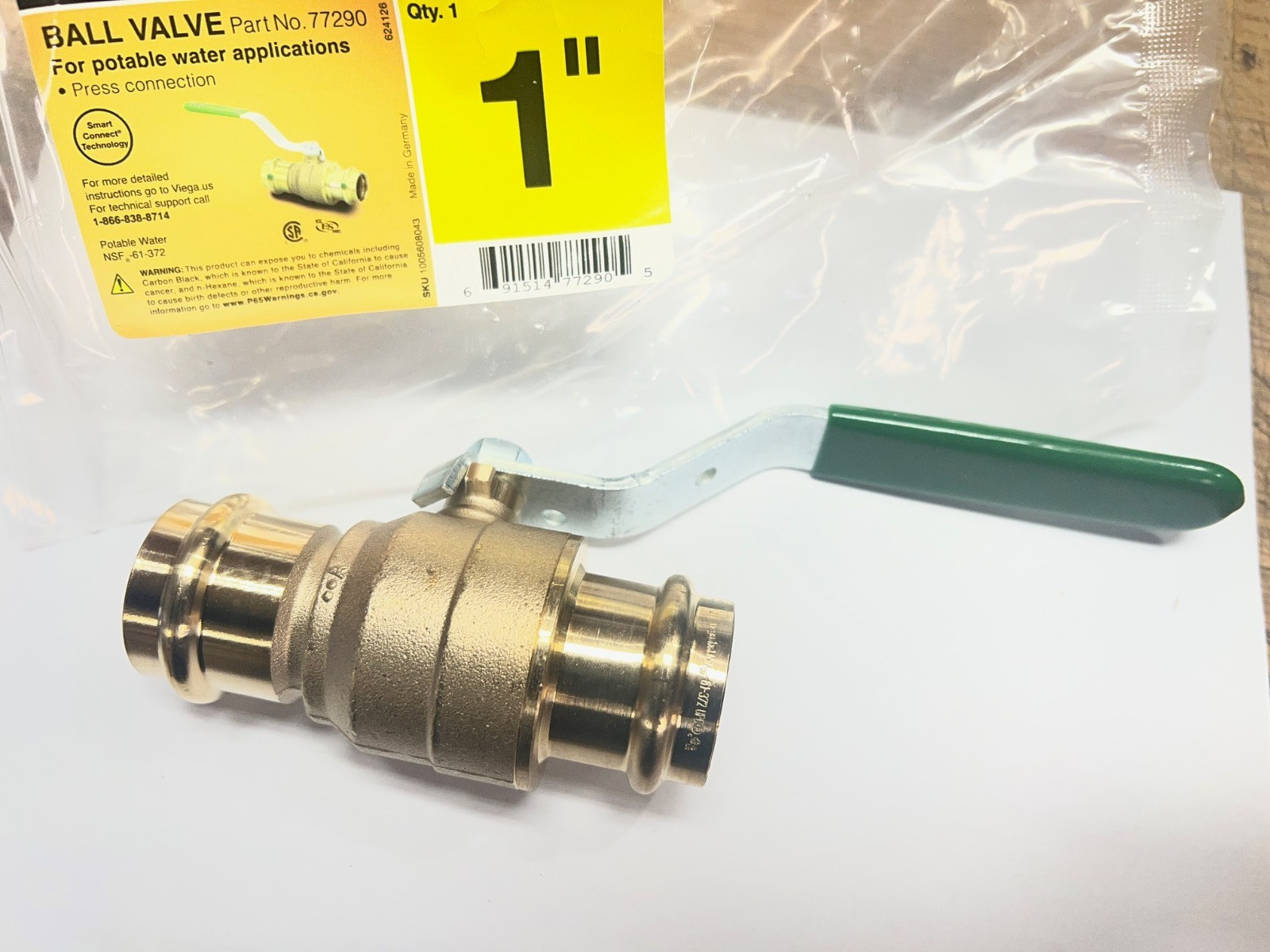 Viega ProPress 1 in. Press Zero-Lead Bronze Ball Valve 77290