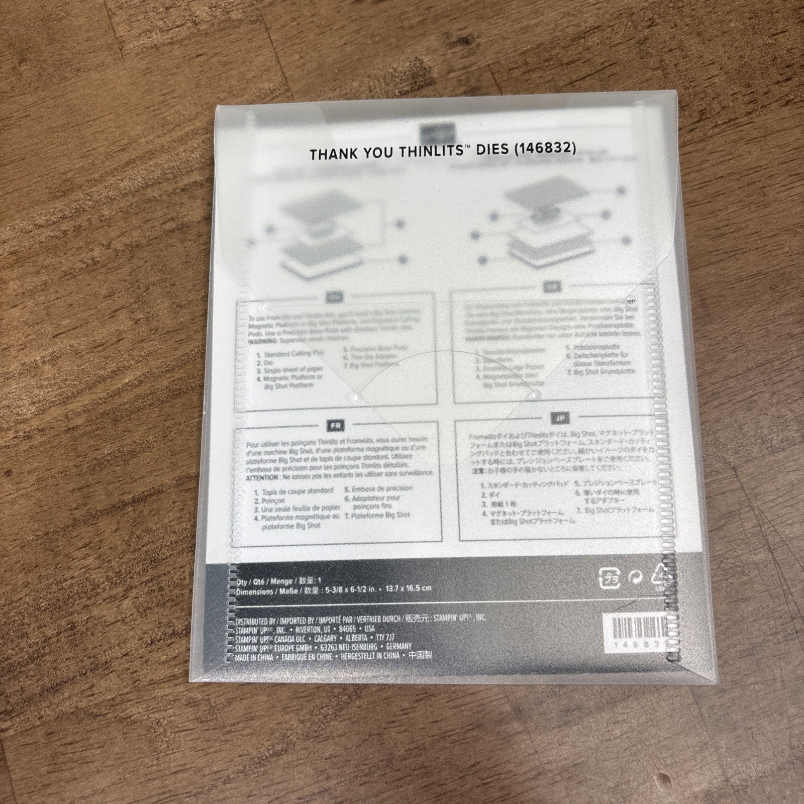 Stampin’ Up! Thank You Thinlits Die 146832 Set of 1