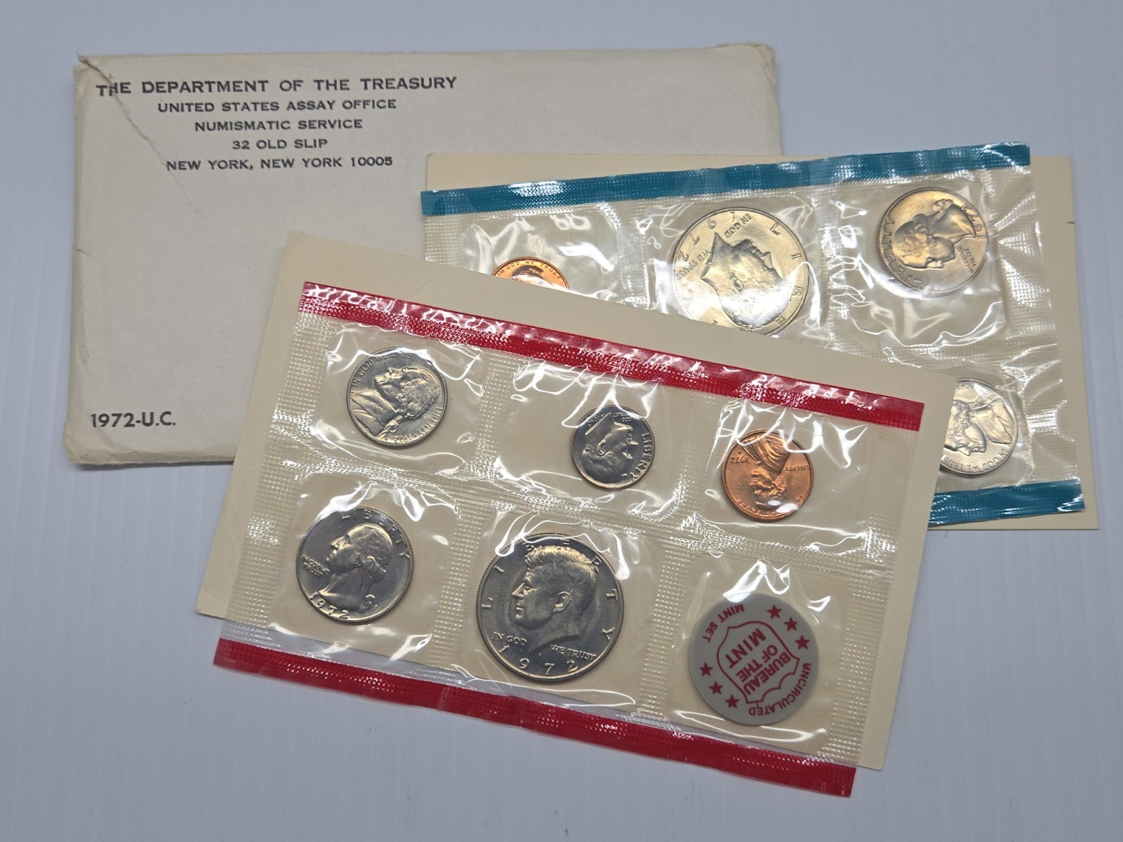 1972 P&D US Mint Uncirculated Set with 11 Coins & OGP Envelope (11 Coins)