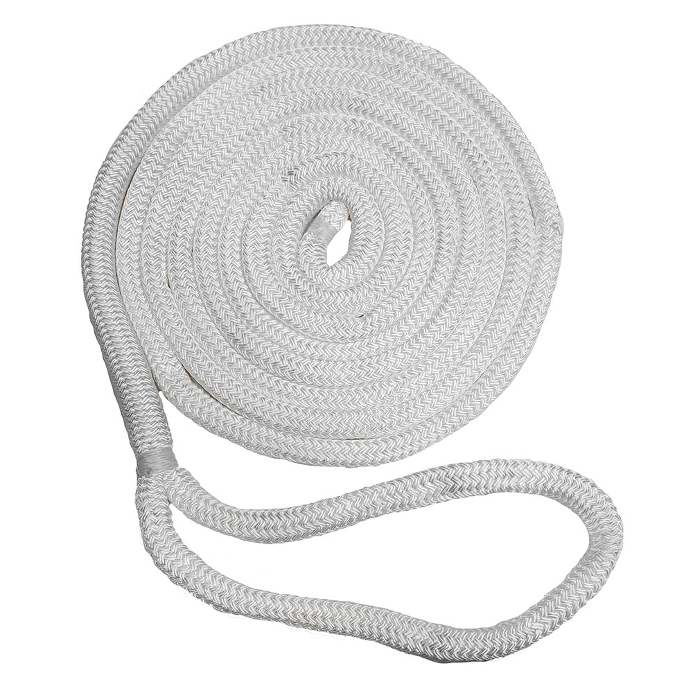 New England Ropes 1/2" Double Braid Dock Line - White - 35' C5050-16-00035 UP...