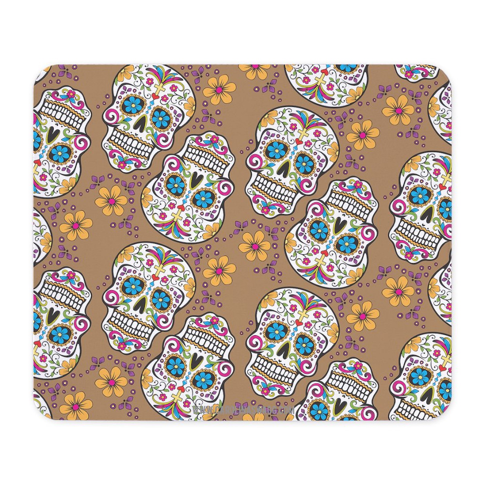 CafePress Sugar Skull Halloween Khaki Mousepad  (1241803206)