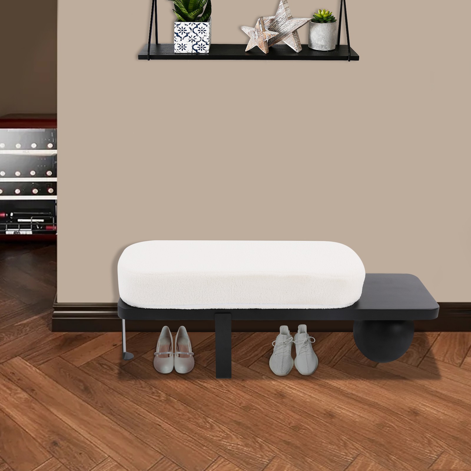 Modern Bedroom Bedside Bench Flannelette Shoe Changing Bench Fitting Room Bench