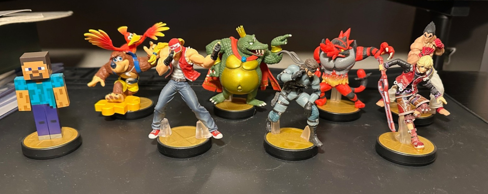 Super Smash Bros Amiibo Lot – 9 Figures – Banjo, Snake, Kazuya + More – Nintendo