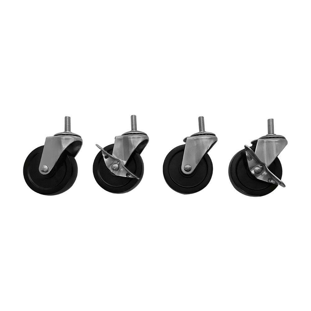 4 Pc Swivel Ball Bearing Caster Wheels 360 Degree Movement Lock No Lock 3''