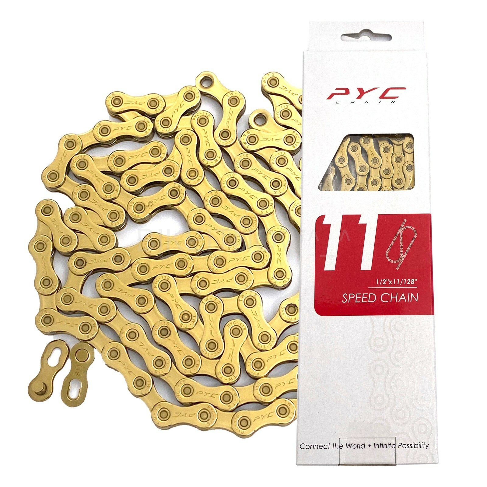 PYC 11-Speed Ti Gold 1/2"X11/128" 116L Bike Chain X11EL for SHIMANO/SRAM