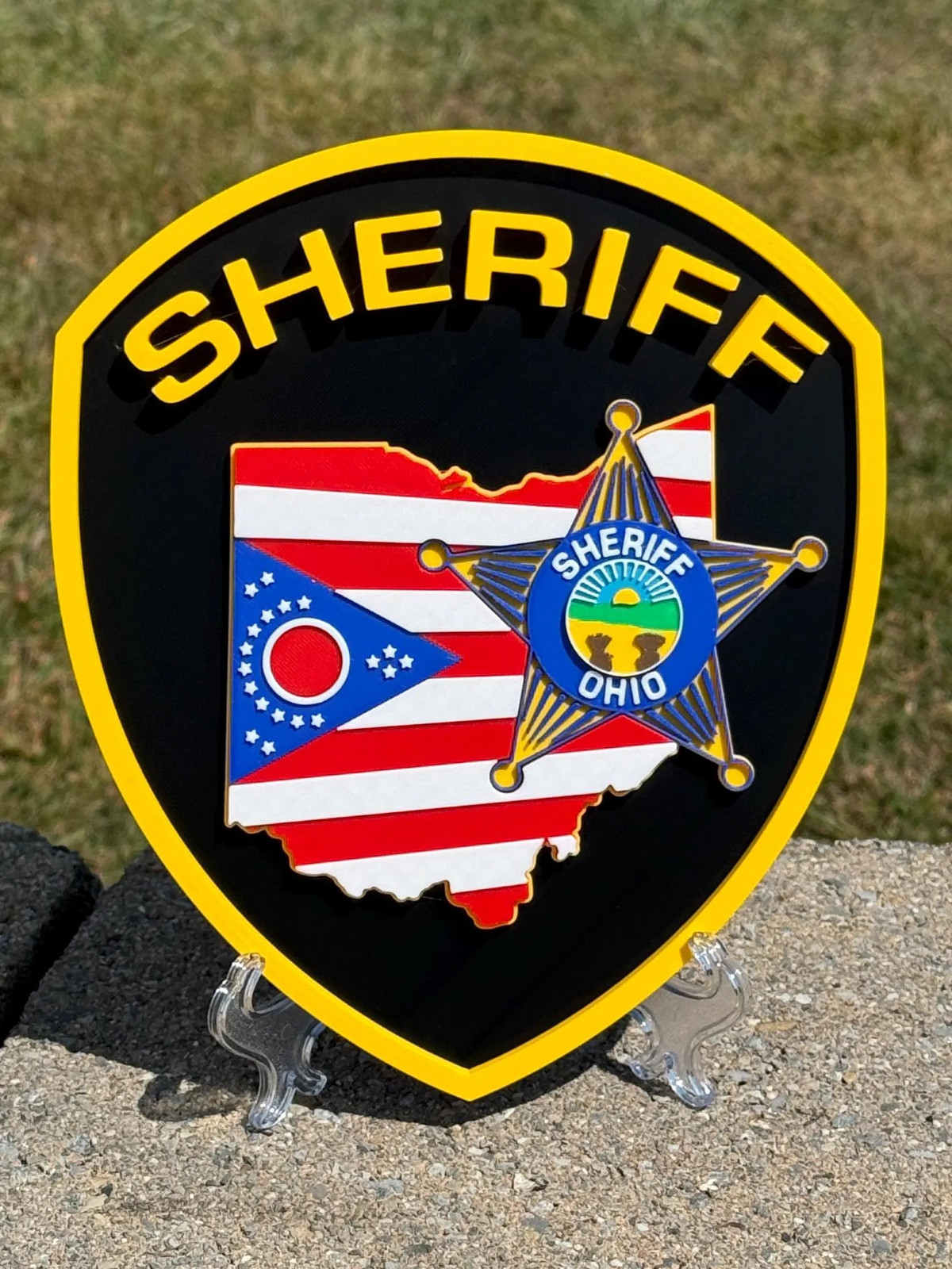 Ohio Sheriff Logo 3D Plaque First Responder Wall Art OH Display Plaque Patch
