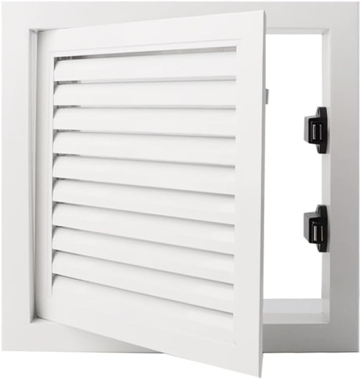 12 x 12 in - Access Panel Gabel Vent for Drywall with Push-Button Switch White
