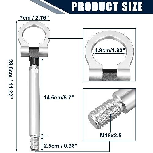 Front Bumper Trailer Tow Hook Ring Eye Towing Track Racing Style Silver Tone