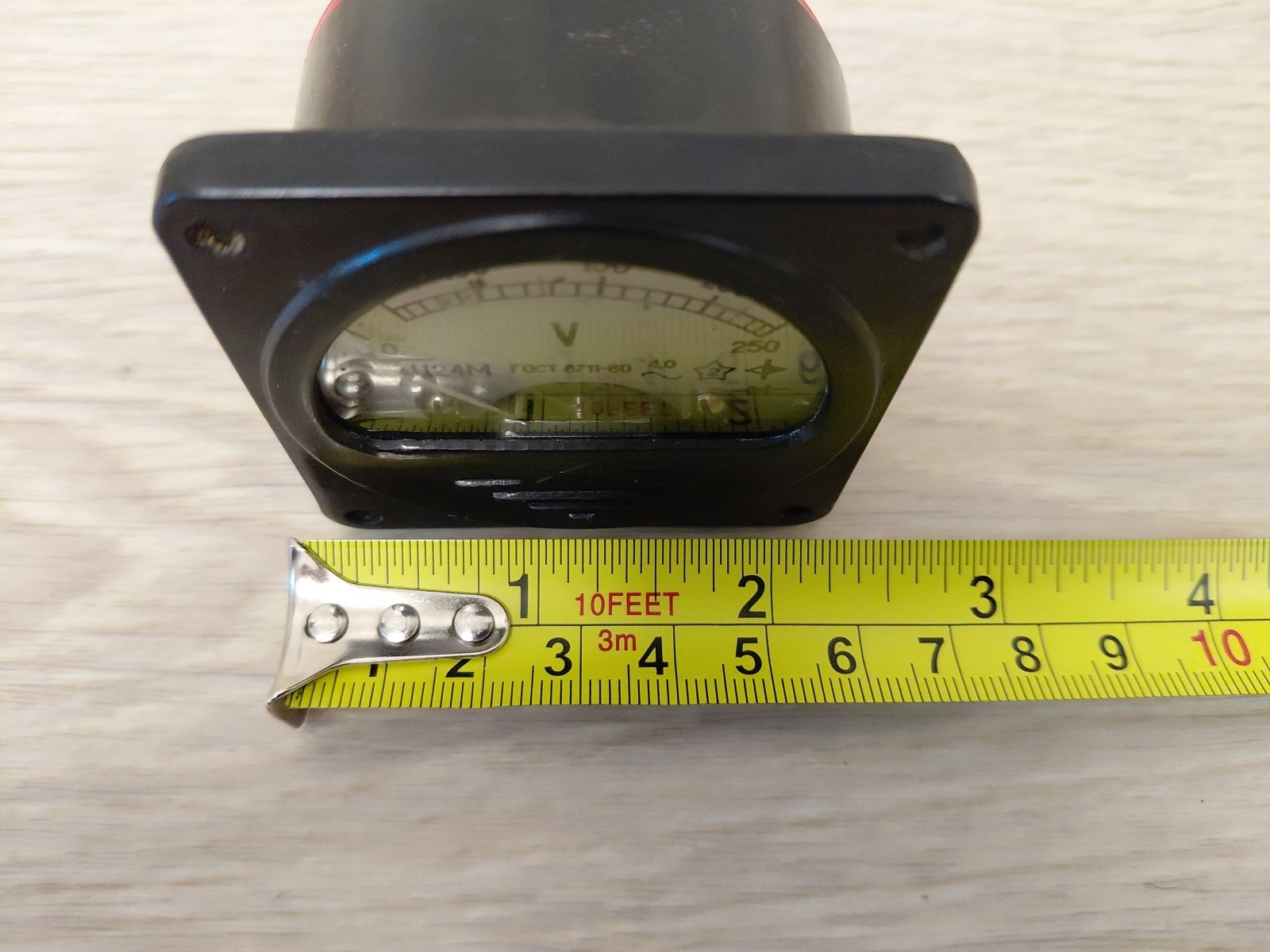 Panel Voltmeter Vintage Soviet Voltage indicator USSR, 0-250V, 1971