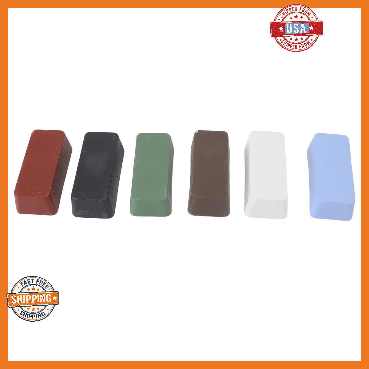 6Pcs Metal Polishing Bar Kit Solid Paste Stainless Steel Aluminum Copper Compoun