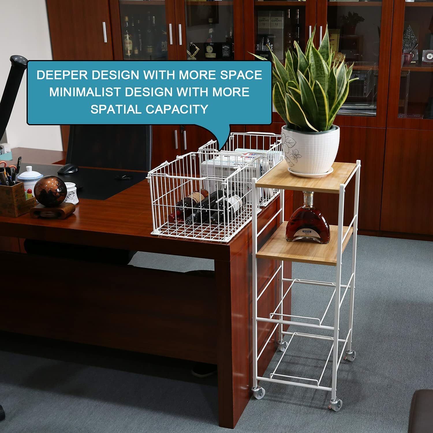 Kitchen Trolley Cart 4 Tiers Storage Rack Trolley Rolling Cart with 4 Wheels