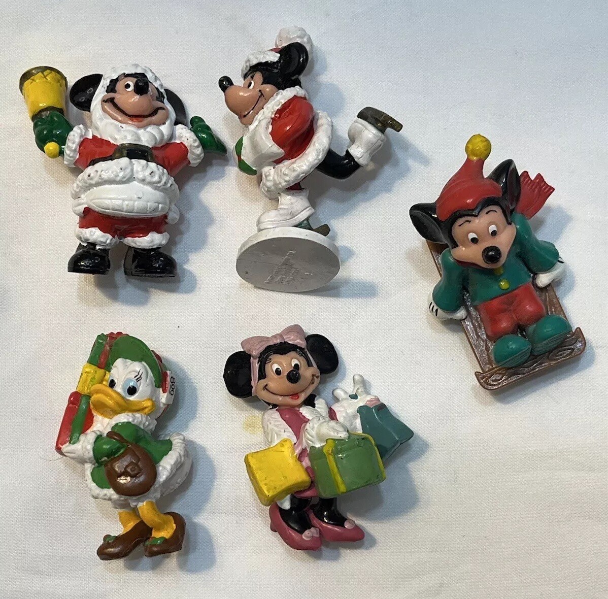 Vintage Disney Applause Donald Mickey Santa Christmas Carol PVC Figure Lot 1987