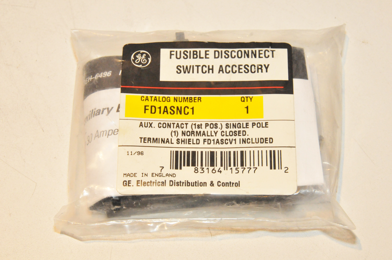 GE FD1ASNC1 Aux Contact Single Pole NC    NEW!     $20
