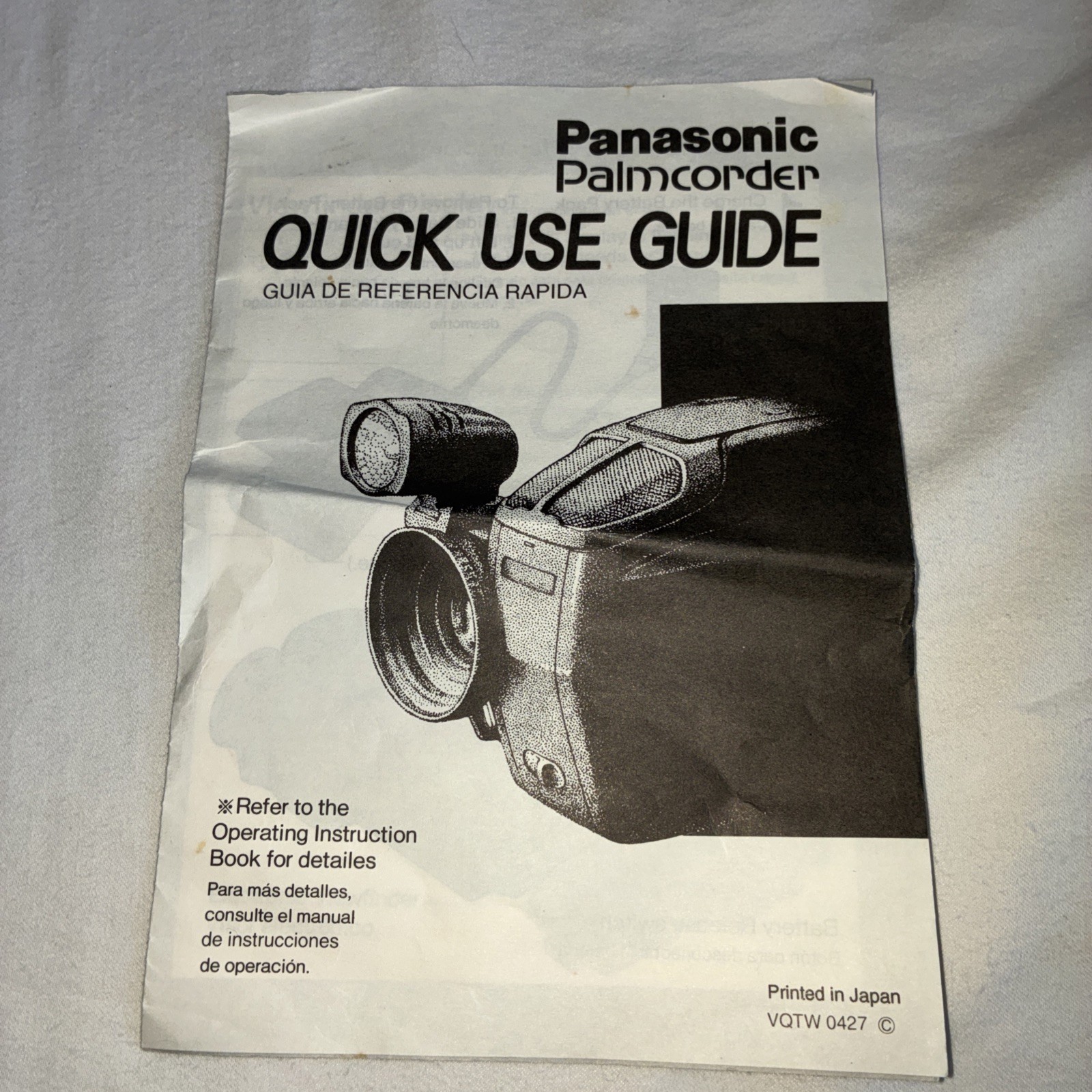 @ Panasonic Operating Instructions Owners Manual For Palmcorder PV-IQ503D