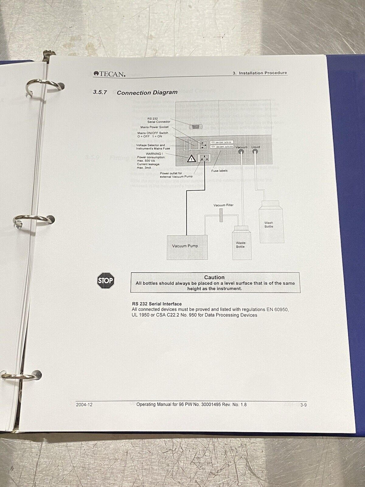 Tecan 96 PW - User Guide / Manual