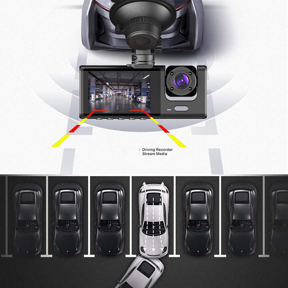 Car Dual Len Dash Cam Video Recorder Camera HD G-sensor Front/Rear/Inside Camara