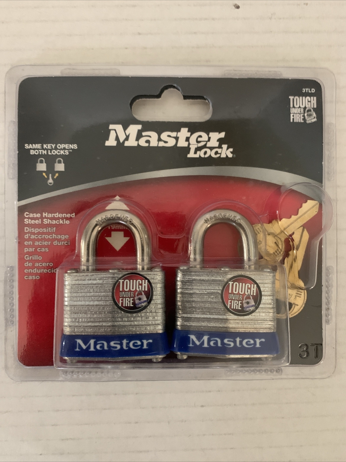 NEW Master Lock 3TLD 1-9/16" Laminated Steel Padlock 2-Pack, Original Packaging