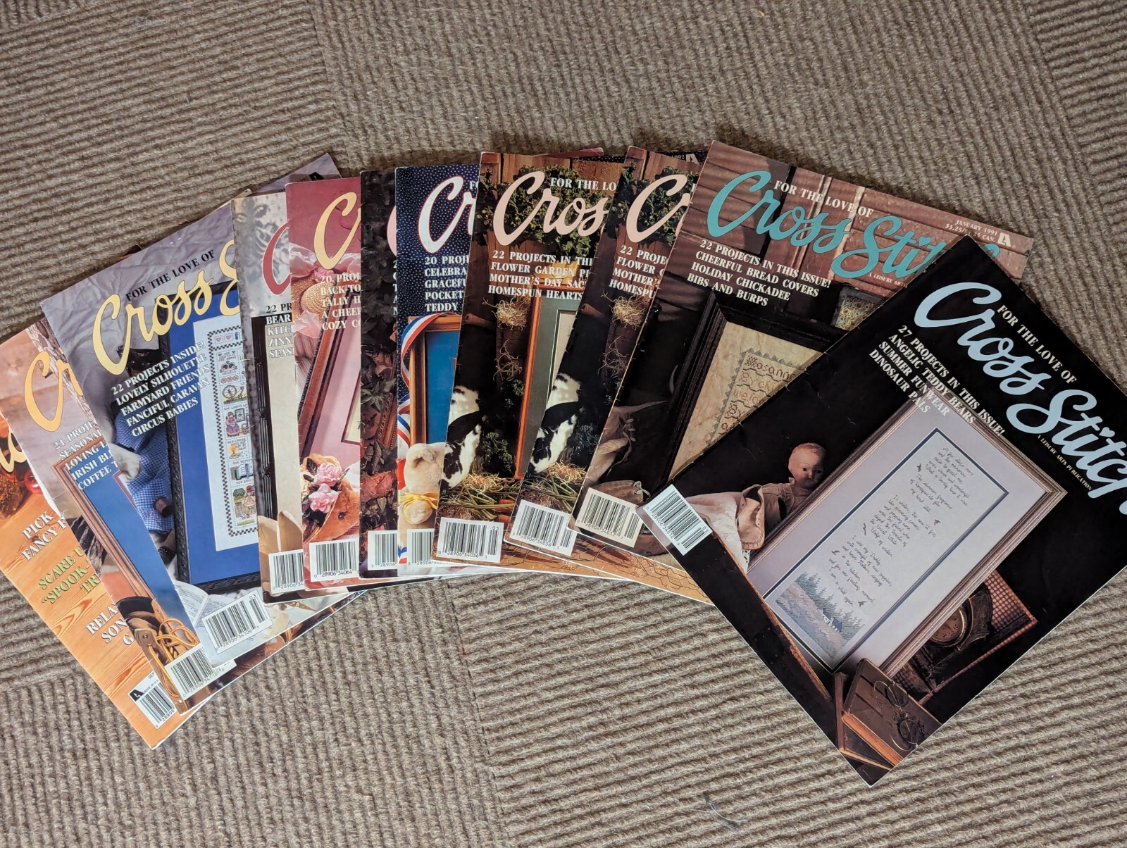 Vintage "For the Love of Cross Stitch" Magazine issues 1989-1999