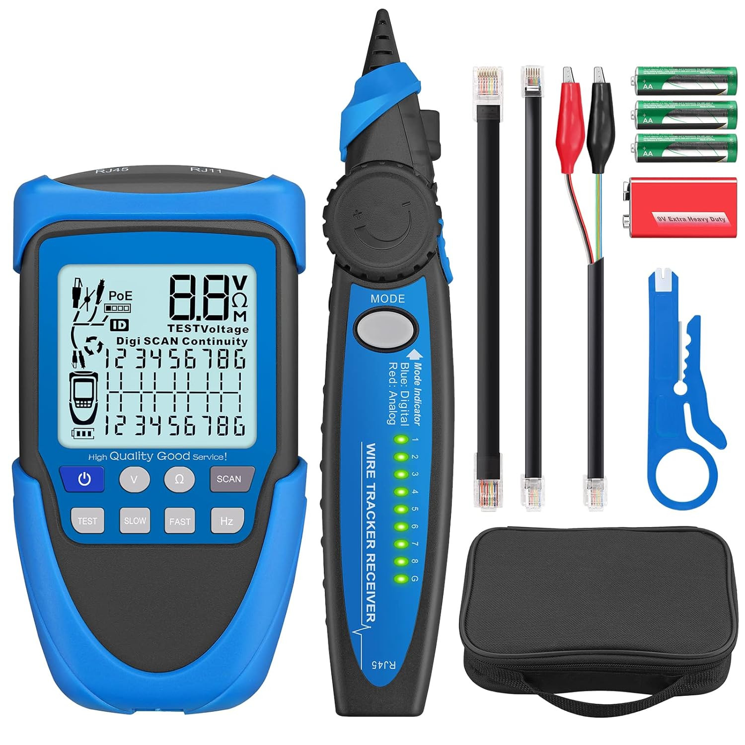 Network Cable Tester, Poe Cable Tester for CAT5, Cat5E, CAT 6, CAT 7 CAT 8, RJ45