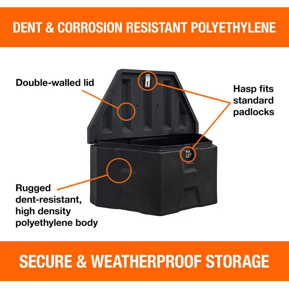 Trailer Tongue Truck Tool Box in Plastic 36 In. X 19 In. X 18 In. Matte Black