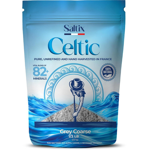 Saltix Grey Coarse Sea Salt 1/2 lbs (8oz) From the Celtic 8 Ounce (Pack of 1)