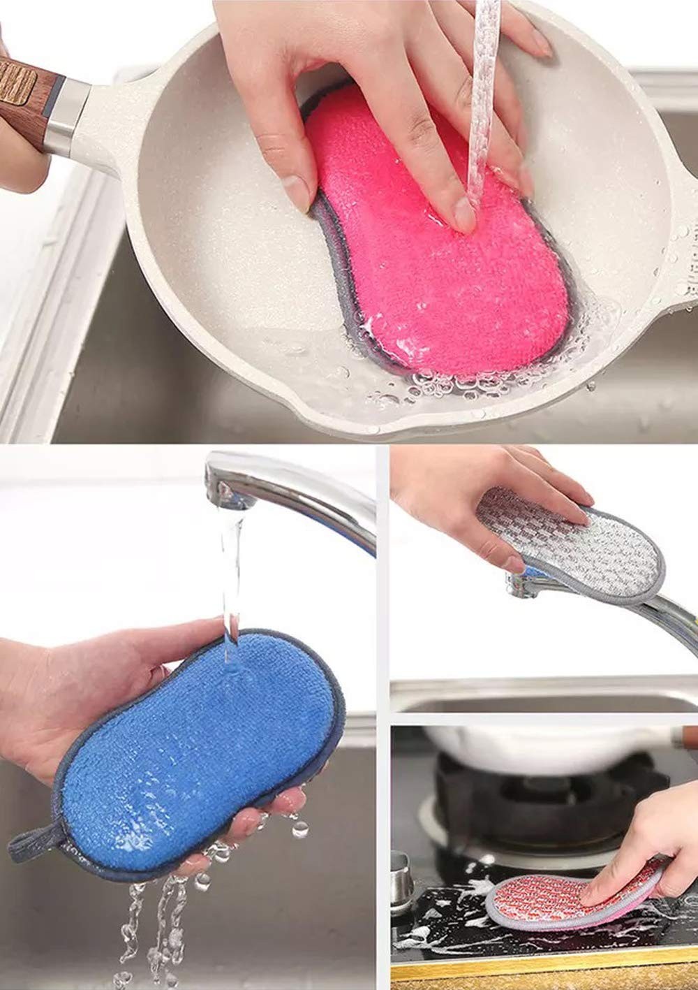 Multipurpose Scrub Sponges For Kitchen Scrubitnonscratch Doubleside Doubleeffect
