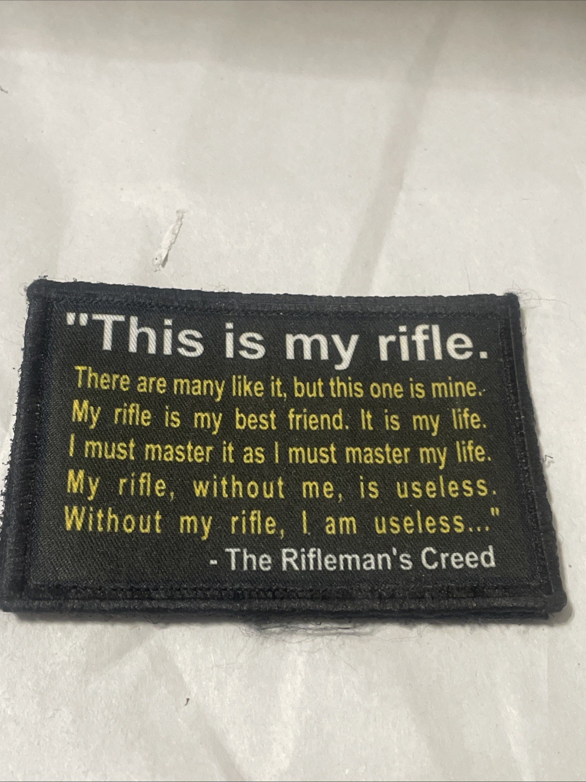 The Rifleman's Creed Morale Patch Tactical Hook Military 4 X 2 Inch