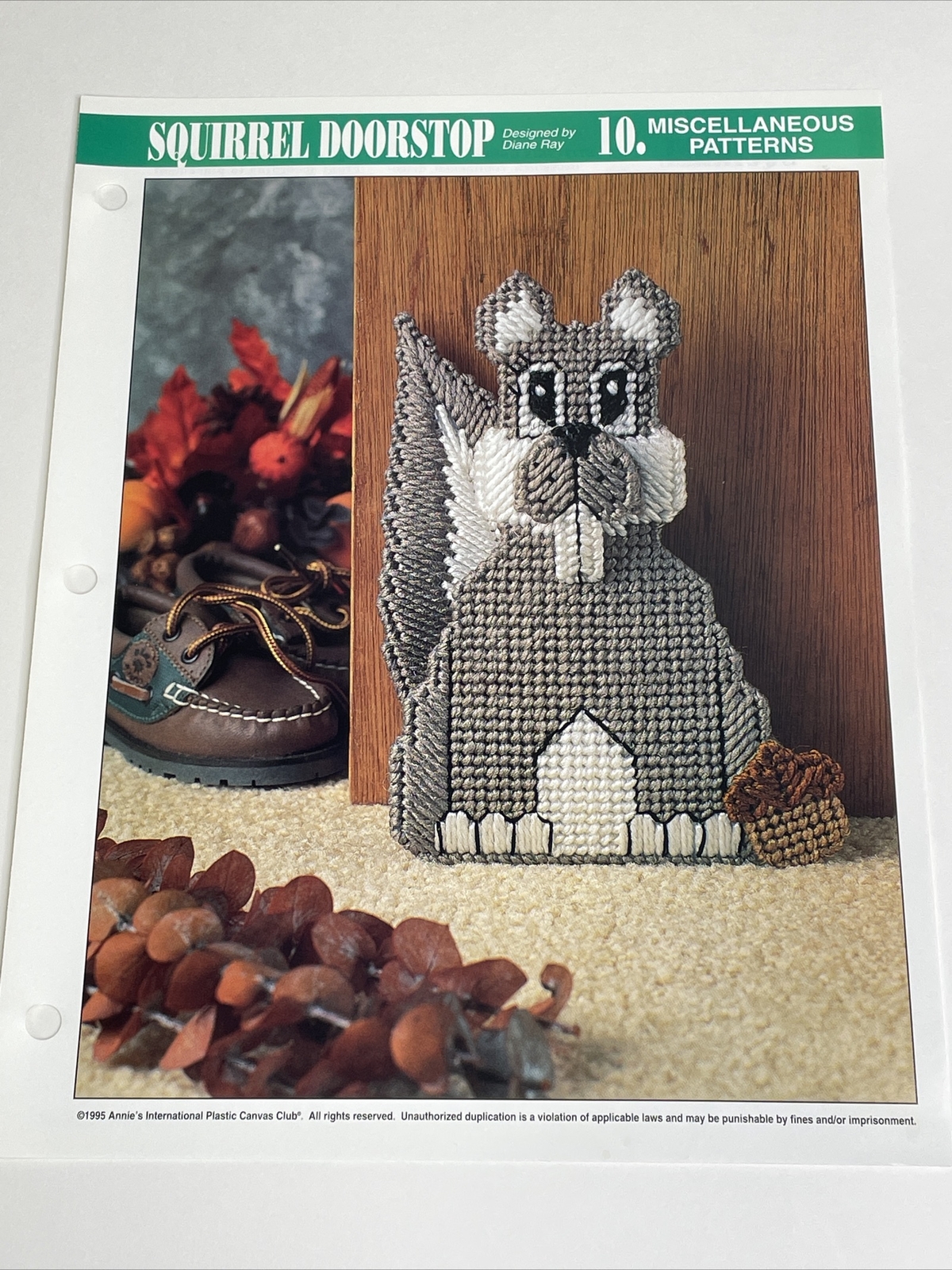 Squirrel Doorstop Plastic Canvas Pattern