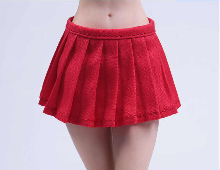 1/6 Female Red Pleated Skirt Short Dress Clothing Model Fit 12'' Figure Action
