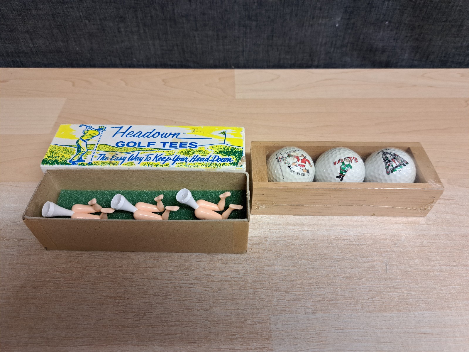 Vintage Christmas Golf Balls, Head Down Golf Tees,Unique Impressions