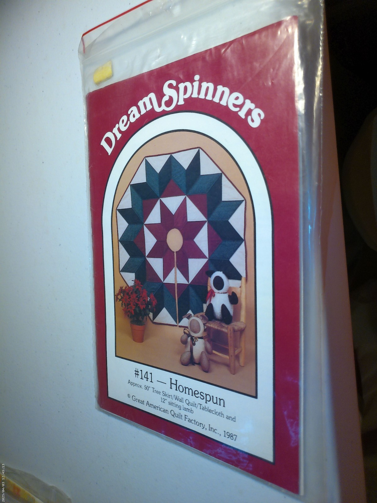 Dream Spinners #141 homespun 50" wall hanging 12" lamb QUILTING sewing PATTERN