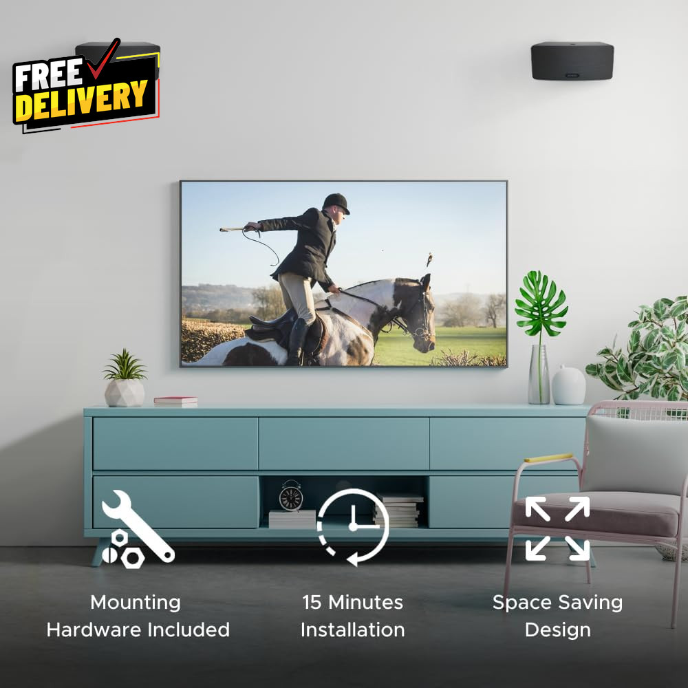 Play 3 Wall Mount Black Compatible with Sonos Play:3 Adjustable Swivel & Tilt...