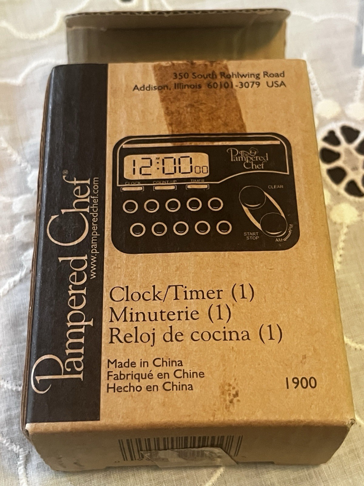 Pampered Chef Digital Clock Timer Model #1900 With Magnetic Clip W/ Instructions
