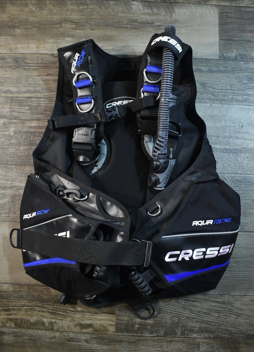 Cressi Aqua Ride Scuba BCD- Size Large - Blue/Black