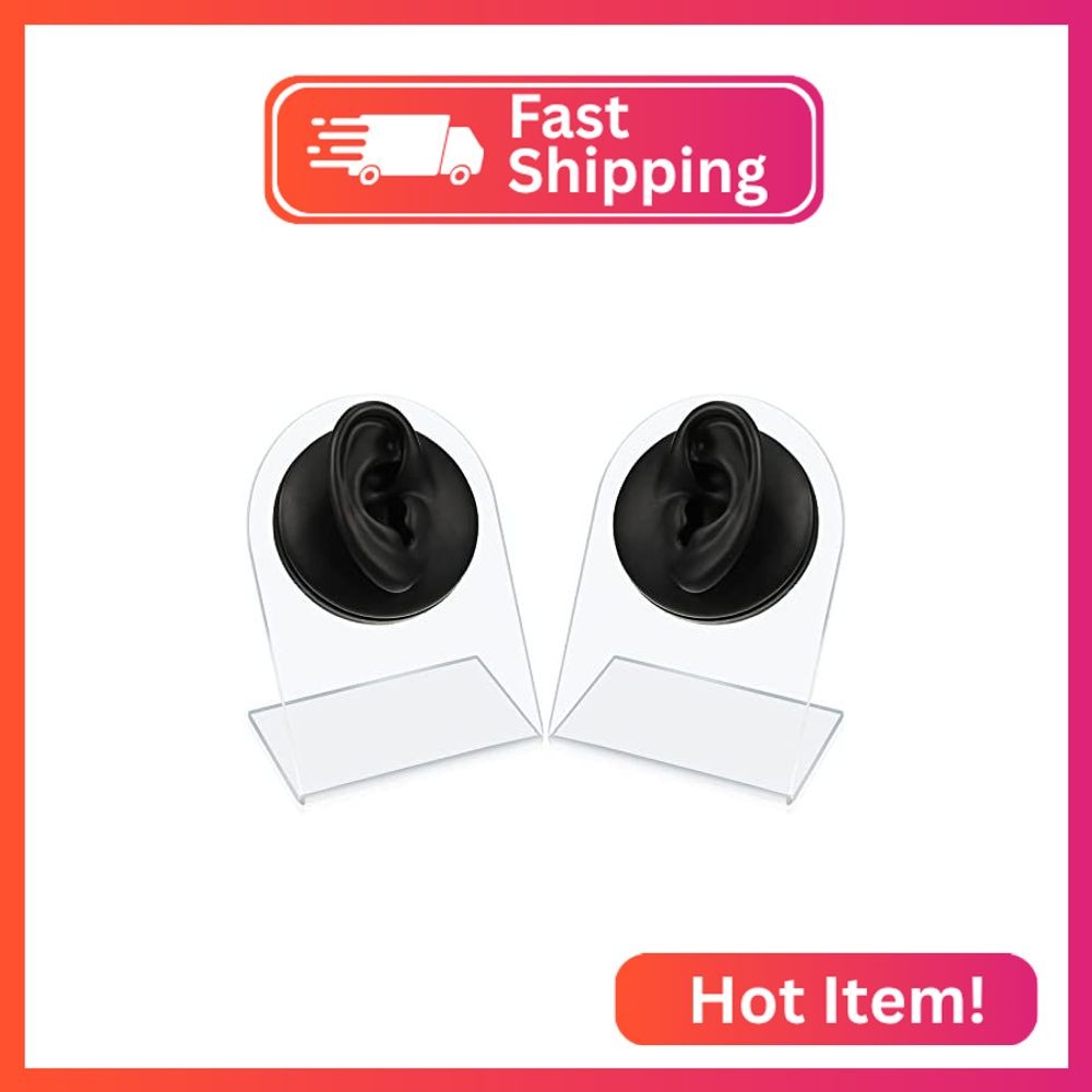 Cindeer 2 Pcs Flexible Silicone Ear Model Reused Soft Mold Fake Ear for Earrings