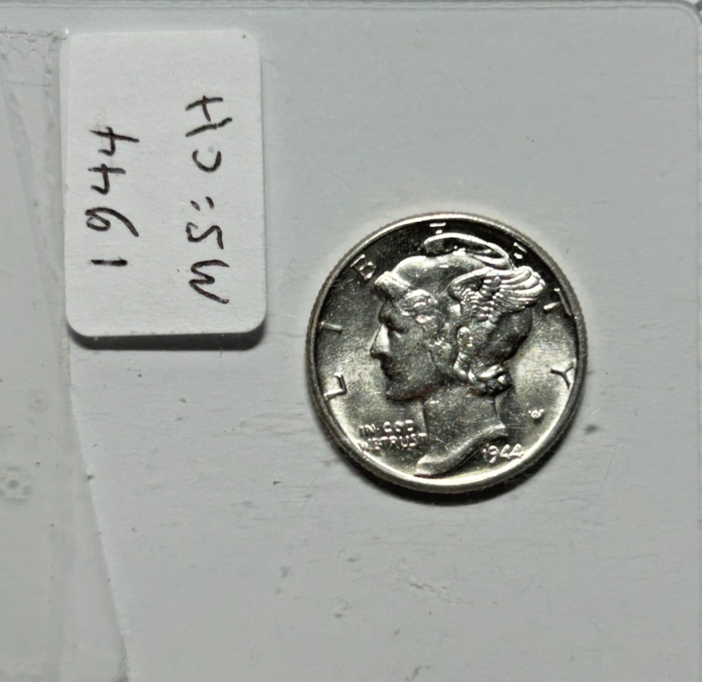 1944 Mercury Dime MS CH Mint State Choice 90% Silver Uncirculated Ten Cents USA