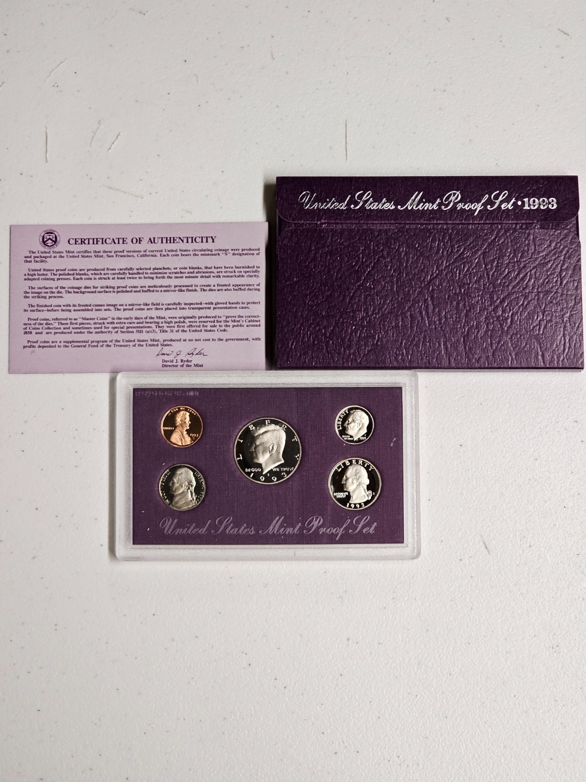 1993 Clad Proof Set U.S. Mint Original Government Packaging OGP COA