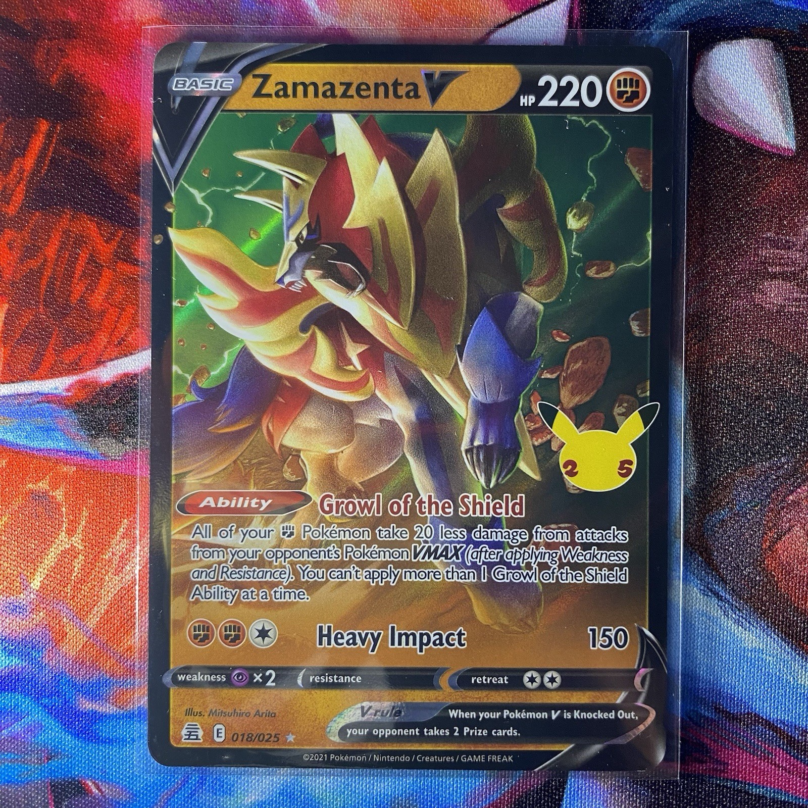 Zamazenta V Celebrations Stamped Pokemon Single NM 018/025