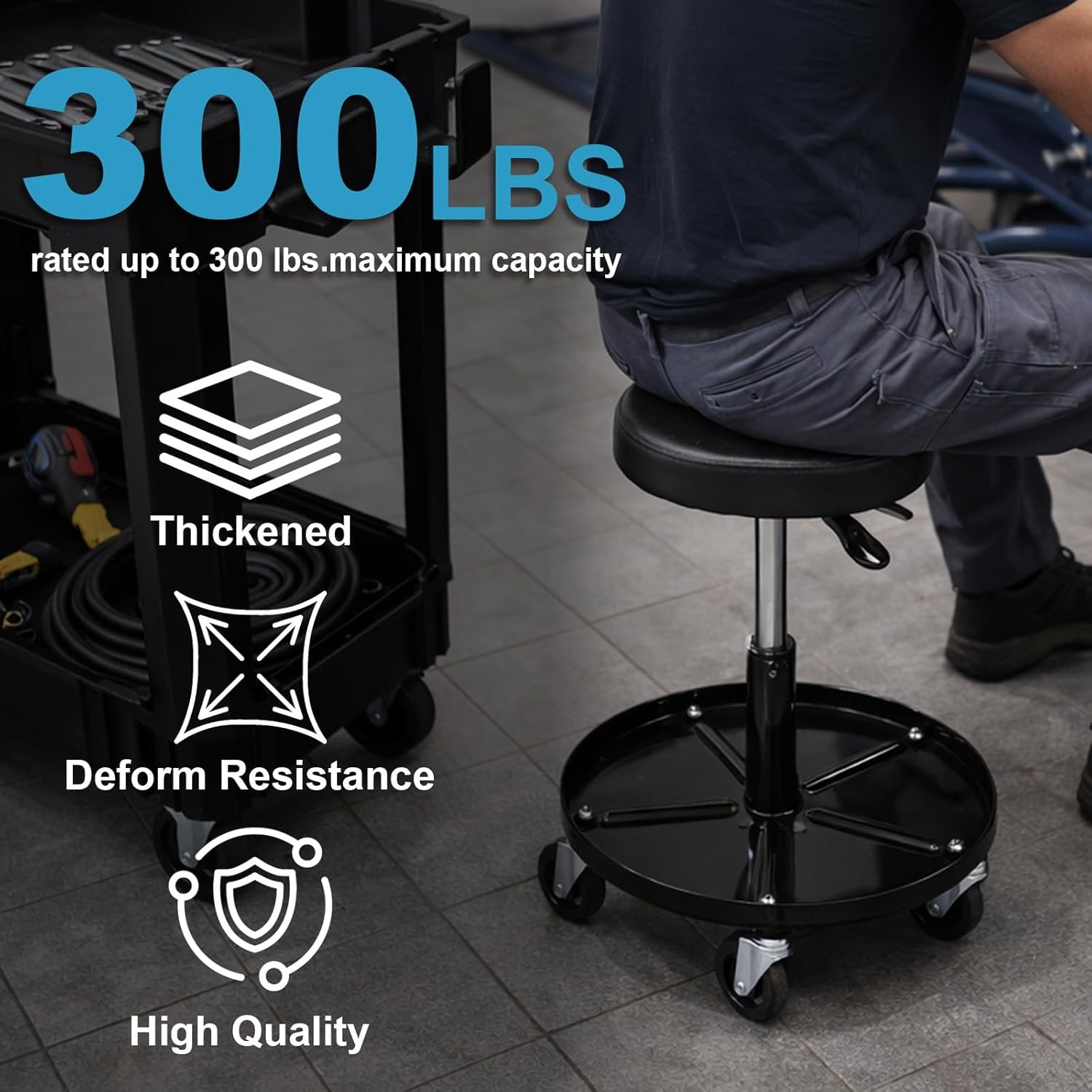 LT12 Professional Mechanics Roller Seat, Pneumatic Adjustable Rolling Stool
