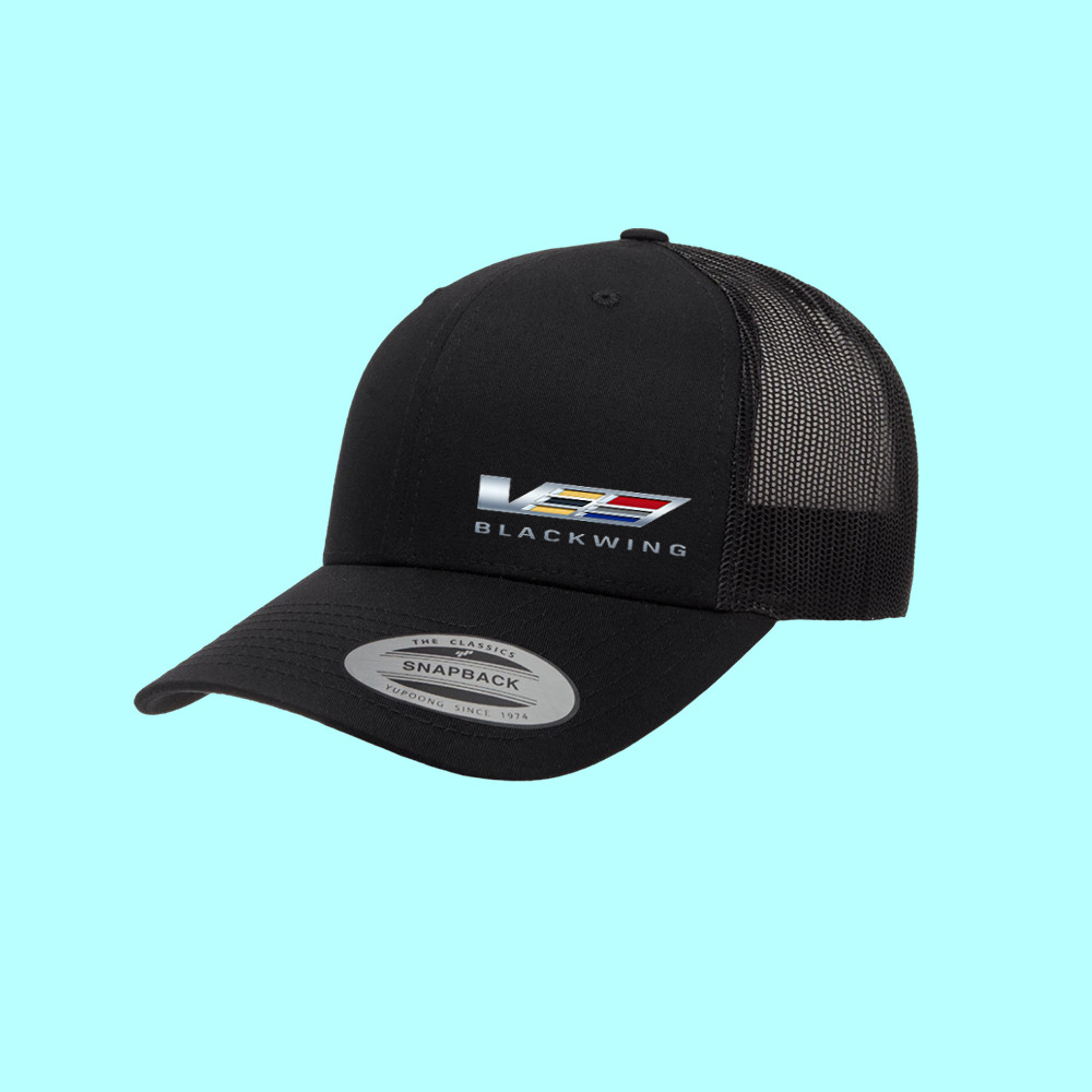 Cadillac V Blackwing Snapback Trucker Cap Mid Profile Mesh Hat for Fans Gift