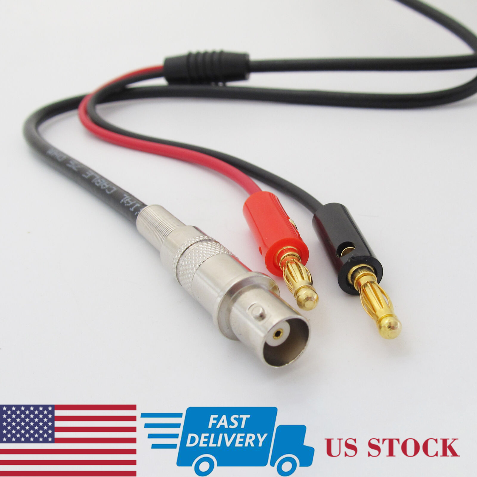 2pcs 1M/3.3ft BNC Female Jack to Dual Gold 4mm Banana Plug Male Test Cable US