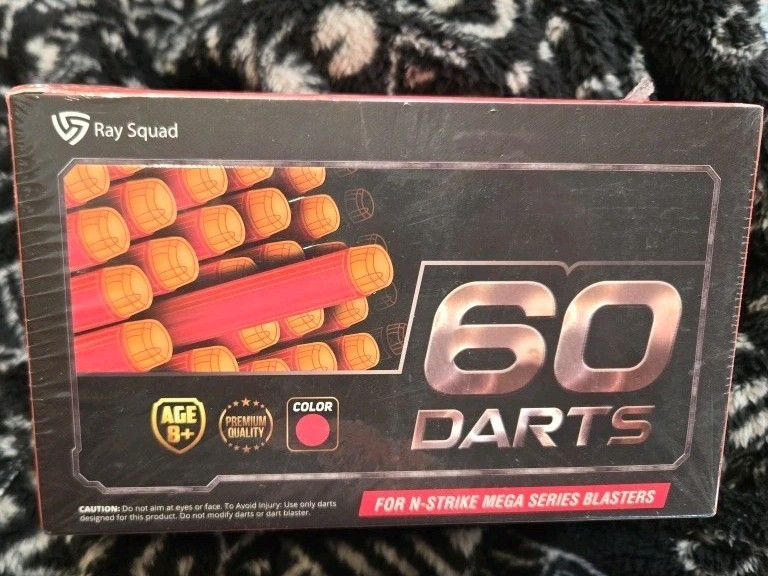 60 PCS Mega Darts Foam Bullet Refill Pack - Compatible with Nerf N-Strike Mega S