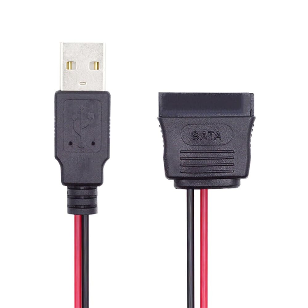 NFHK DC 5V Single USB to SATA 15Pin Power Cable for 2.5 inch HDD Black