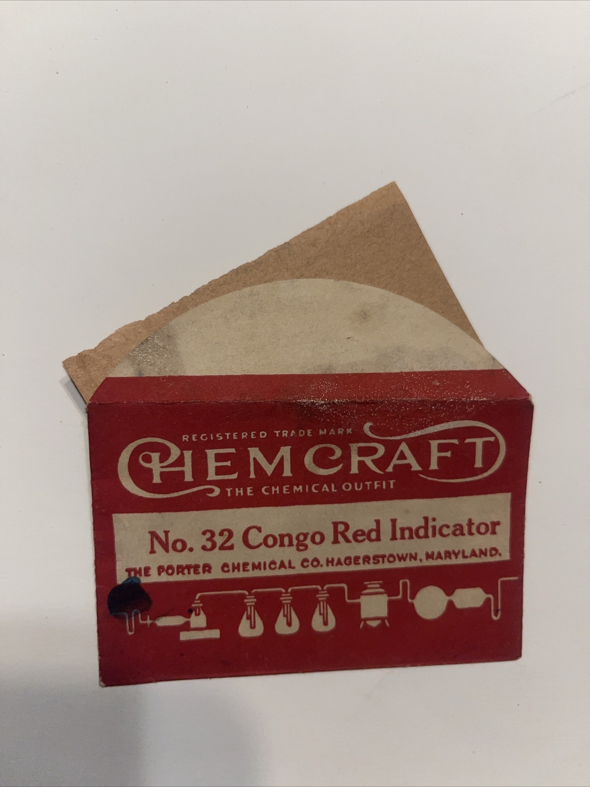 ChemCraft Replacement No. 32 Congo Red Indicator Envelope, Porter Chemical 1950s