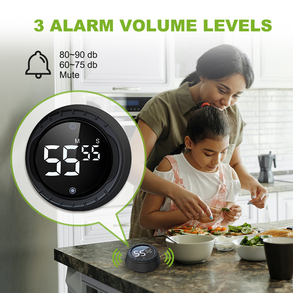 BALDR Digital Rotary Timer Study Timer Time Management Kitchen Timer