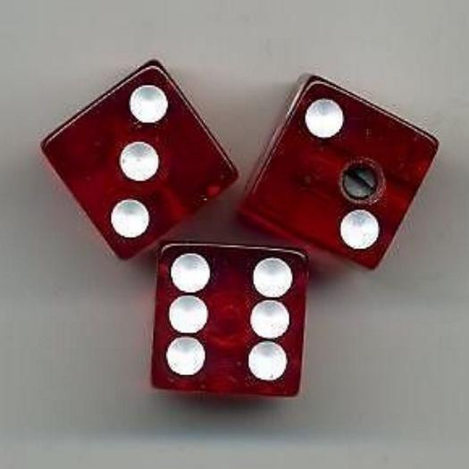 3 pack Dice Control Knobs - Red Trans Epiphone Hollow Body Guitar + FREE 3 Pak!