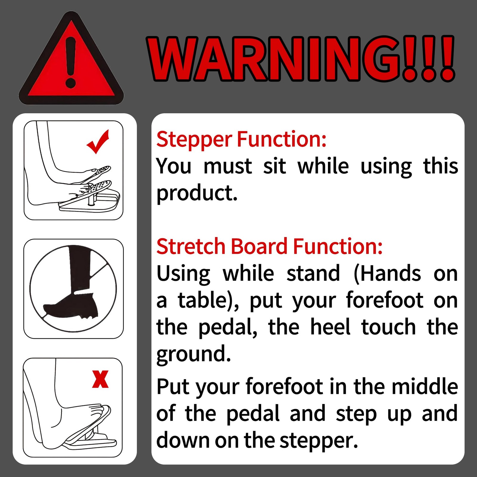 Foldable Leg Exerciser: Portable Foot Pedal Exerciser for Seniors Under Desk ...