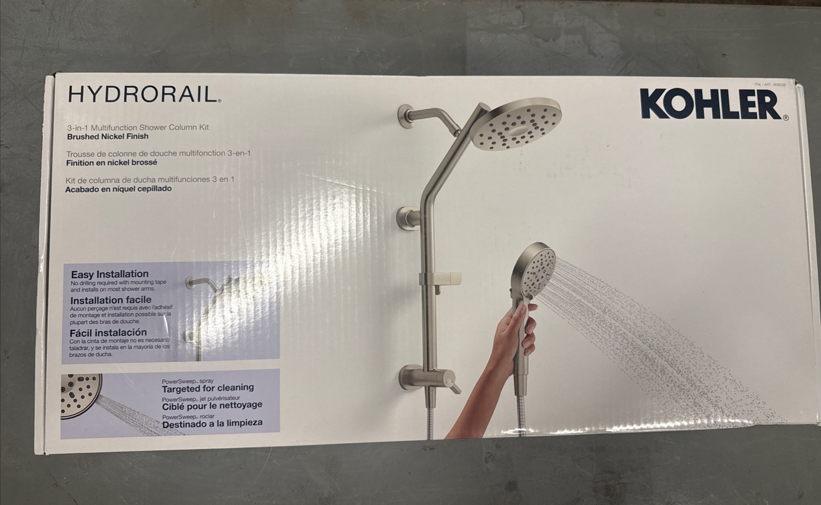 Kohler HydroRail 3-in-1 Multifunction Showerhead and Column Kit Brushed Nickel