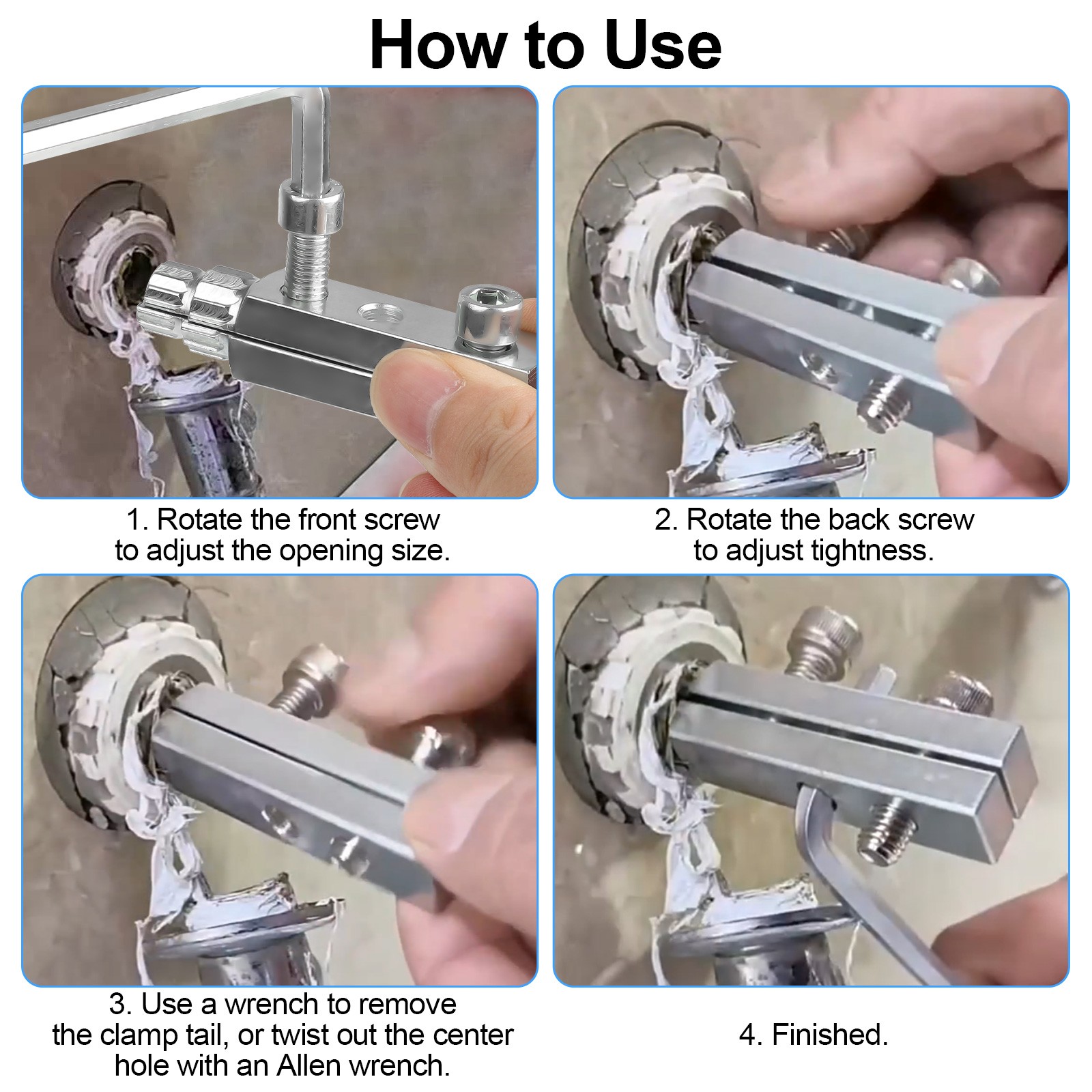 2x 1/2" 3/4" Broken Pipe Extractor Adjustable Faucet Valve Thread Remover Tool