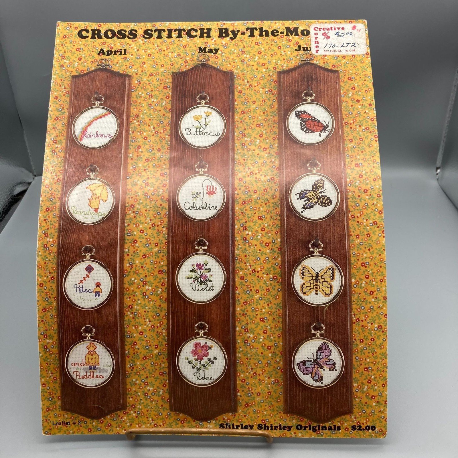 Vintage Cross Stitch Patterns, By the Month Leaflet 2 April May June, Shirley